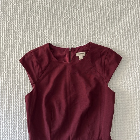 J. Crew Wool Red Mini Fit and Flare Dress with Crew Neck - Picture 4 of 8